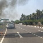 🛑आंबा, काजू आंदोलनाच्या पार्श्वभूमीवर अज्ञाताकडून मुंबई गोवा महामार्गावर पावशी येथे टायर जाळले..