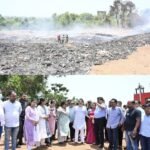 🛑कुडाळ नगरपंचायतीच्या आग लागलेल्या कचरा डेपोची आमदर निलेश राणे यांच्याकडून पाहणी..